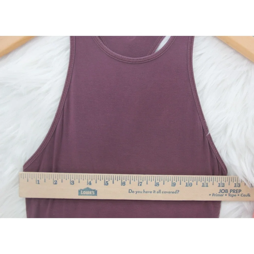 Lululemon Athletica Deep Stretch Racerback Tank Top Women's 2 Maroon Ruched Back